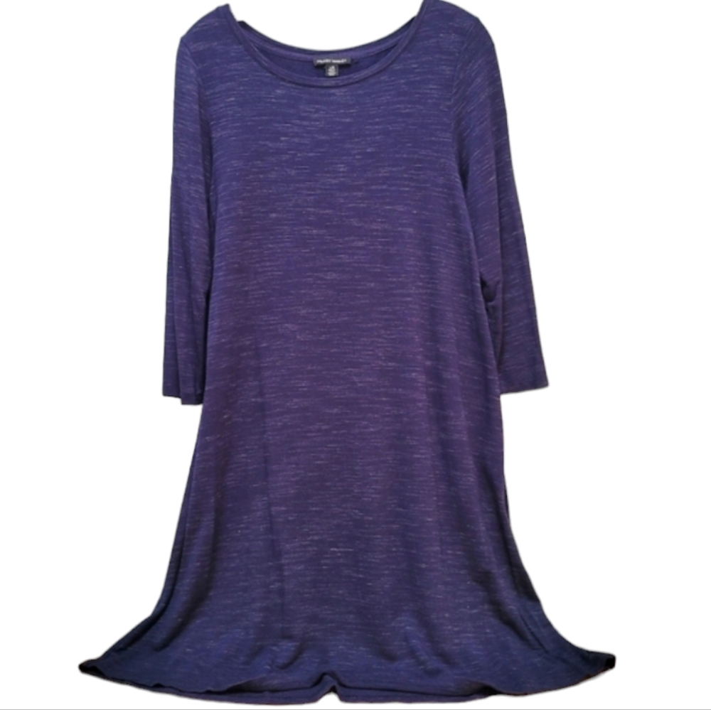 HILARY RADLEY | Navy Blue Swing Dress, Sz. L